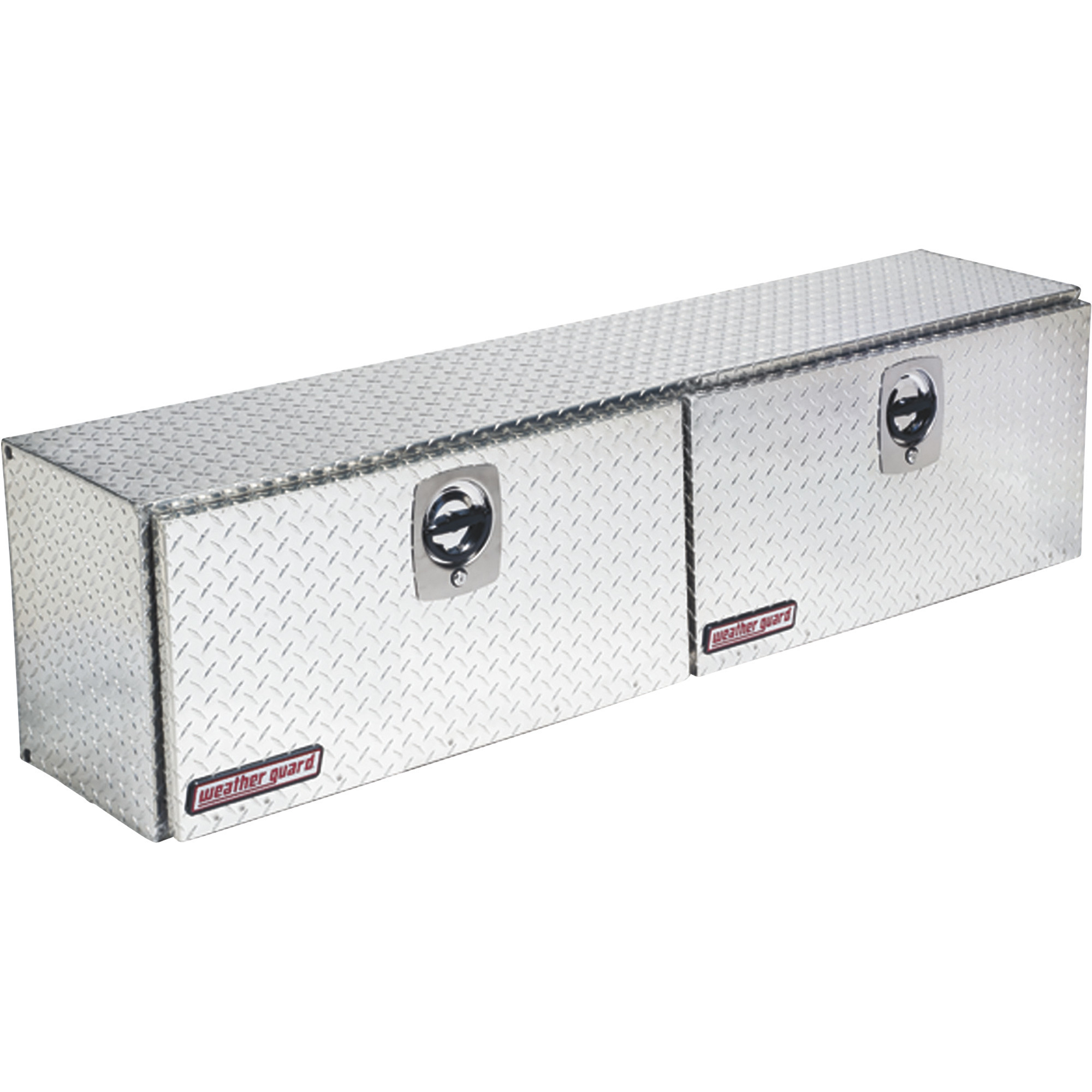 Weather Guard High-Side Top-Mount Truck Tool Box, Aluminum, Diamond Plate, 3-Point Latching, 72.25in. x 13.5in. x 16in., Model# 372-0-02